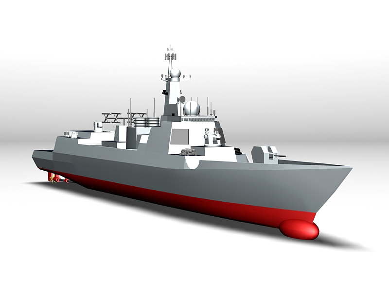 Type 052D Destroyer 3d rendering