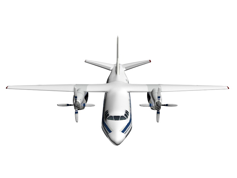 An-24 Aircraft 3d rendering