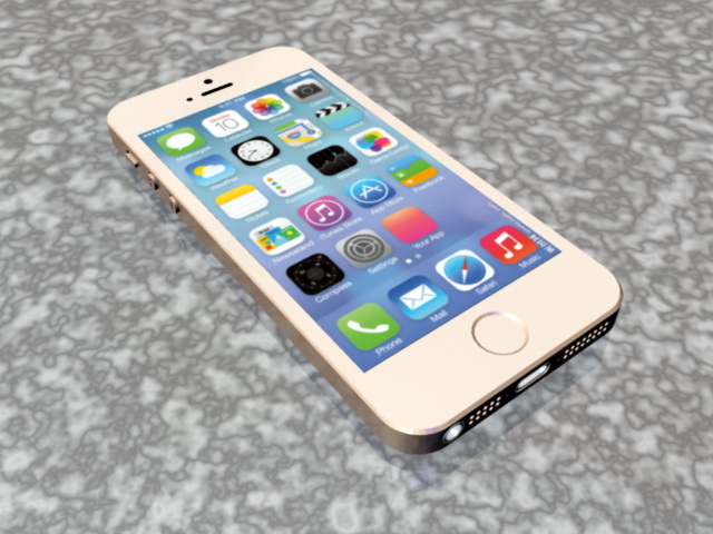 iPhone 5S Gold 3d rendering