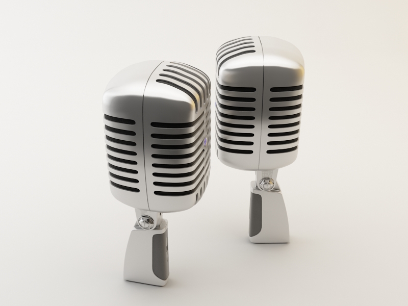 Music Microphone 3d rendering