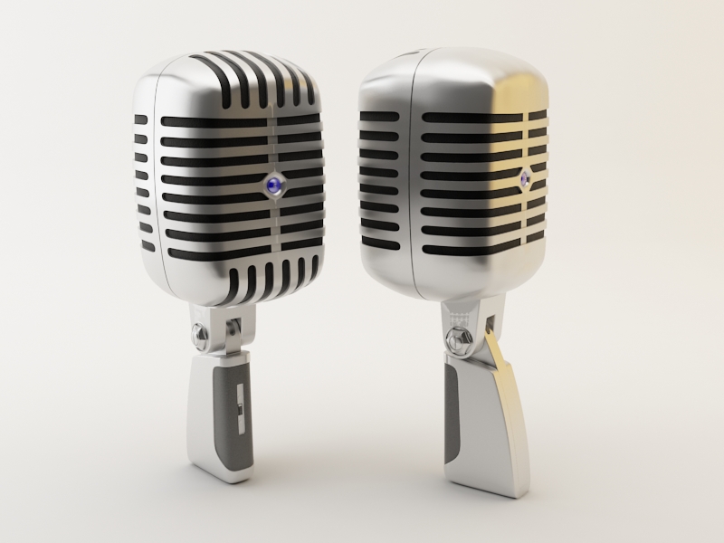 Music Microphone 3d rendering