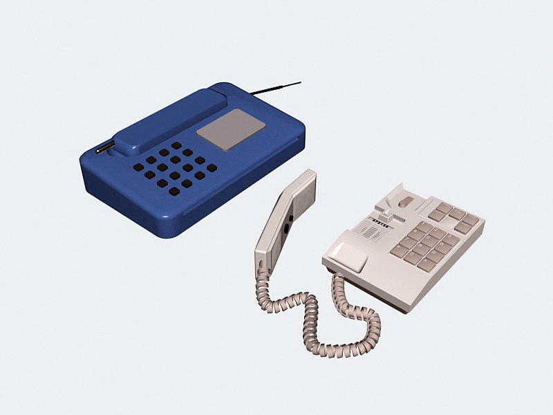 Wireless Phone and Phone 3d rendering