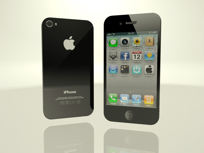 iPhone 4 Black 3d rendering