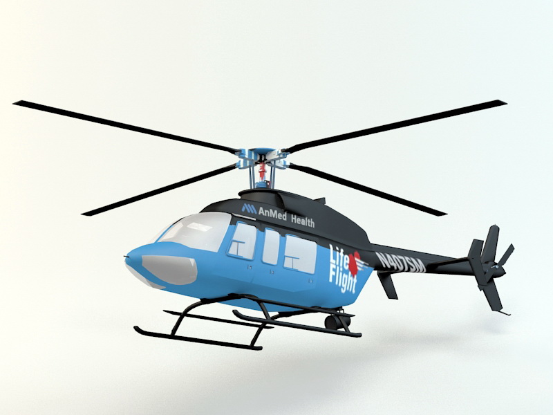 Bell 407 Helicopter 3d rendering