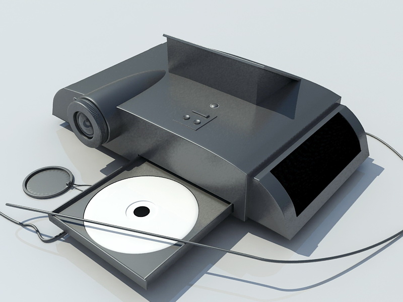 Portable DVD Player and Projector 3d rendering