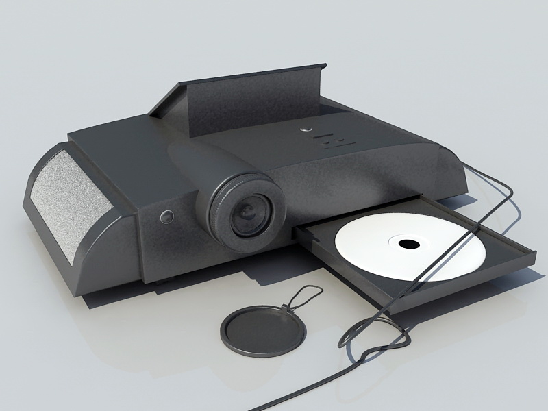 Portable DVD Player and Projector 3d rendering