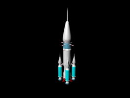Spaceship Rocket 3d model preview