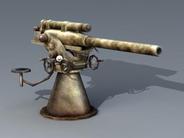 Anti-Aircraft Cannon 3d model preview