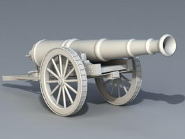 Old Artillery Cannon 3d model preview