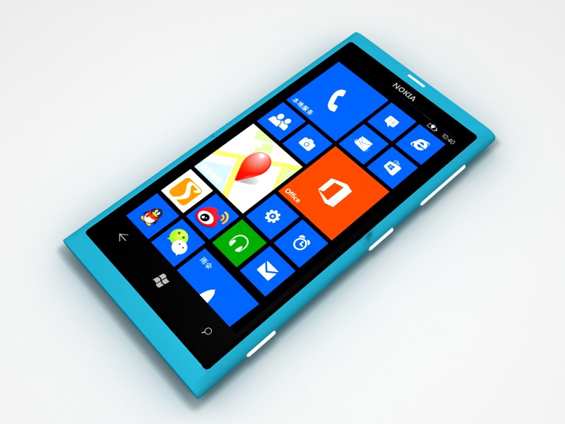 Nokia Lumia 800 3d rendering