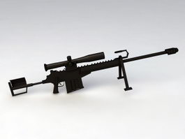 50 Cal Sniper Rifle 3d model preview