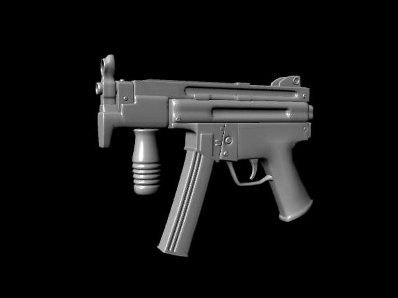 Submachine Gun 3d rendering