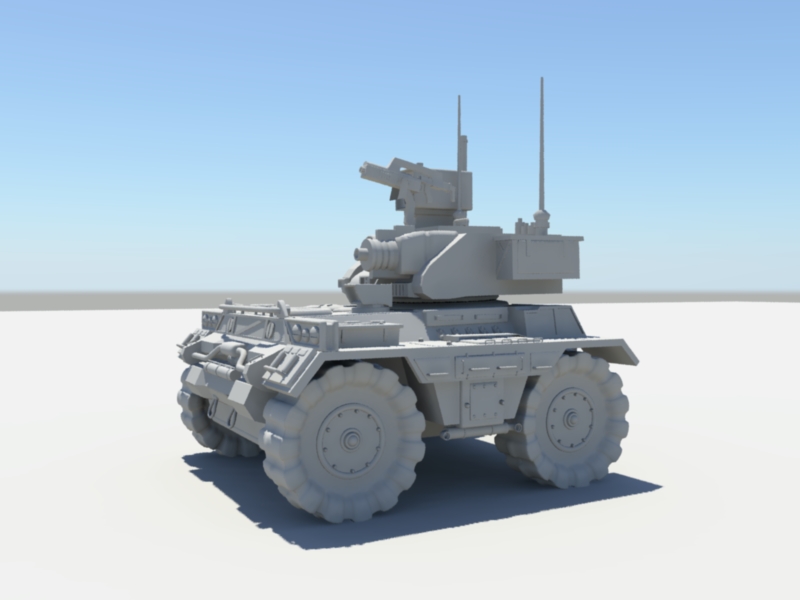 Armed Robotic Vehicle 3d rendering
