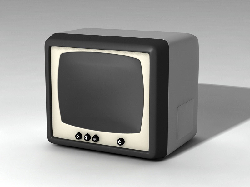 Old CRT Monitor 3d model 3ds Max files free download
