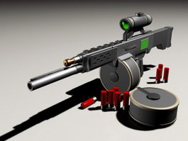 USAS-12 Automatic Shotgun 3d model preview