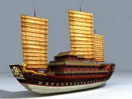 Medieval Chinese Ship 3d preview