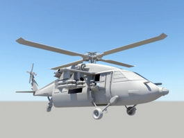 Military Helicopter 3d model preview