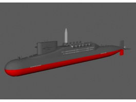 Type 094 Strategic Nuclear Submarine 3d model preview