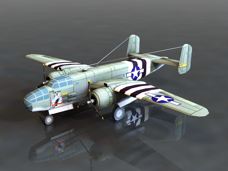 B-25 Bomber 3d rendering