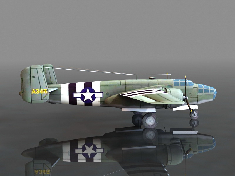 B-25 Bomber 3d rendering