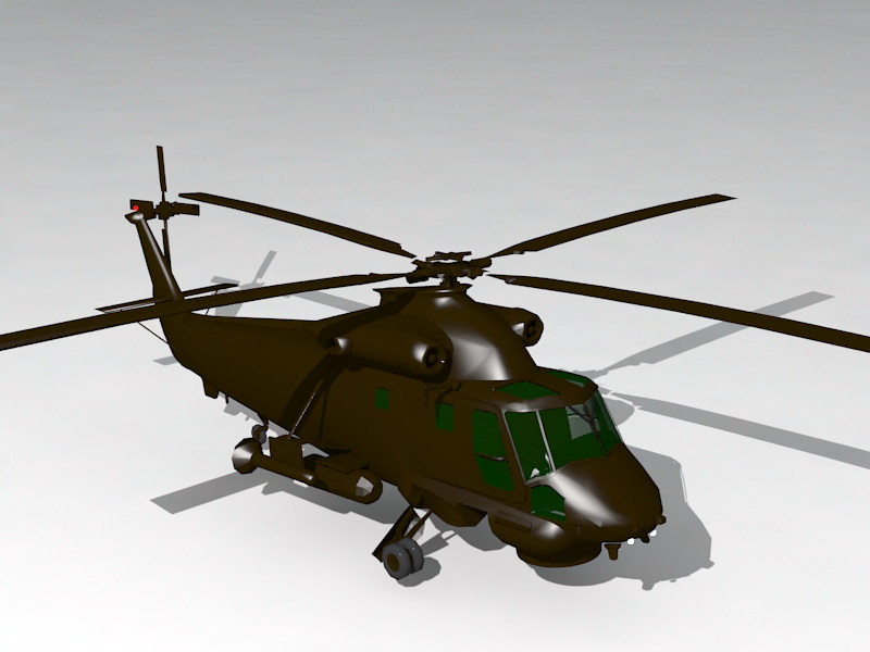 Attack Helicopter 3d rendering