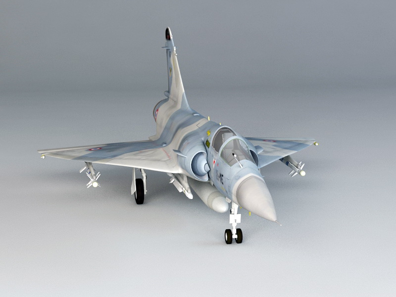 French Mirage 2000 Fighter 3d rendering