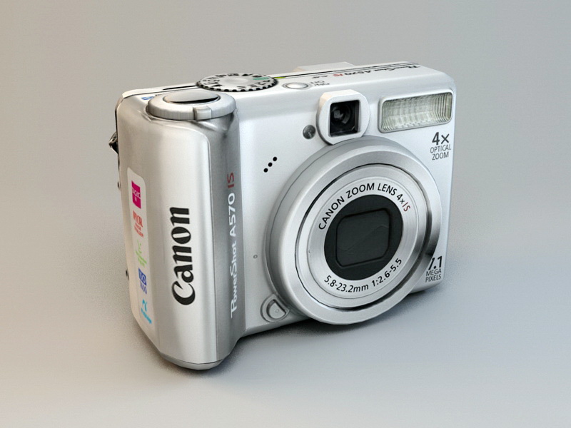 Canon PowerShot A570IS 3d rendering