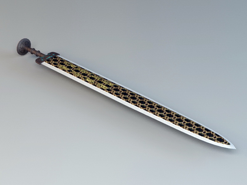 Bronze Sword 3d rendering