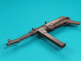 Nazi Germany MP38 Submachine Gun 3d model preview