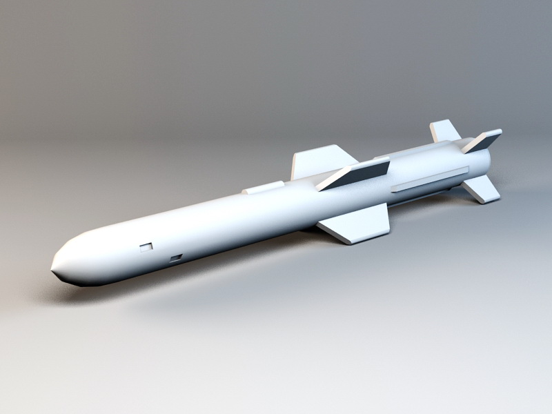 Harpoon Missile 3d rendering