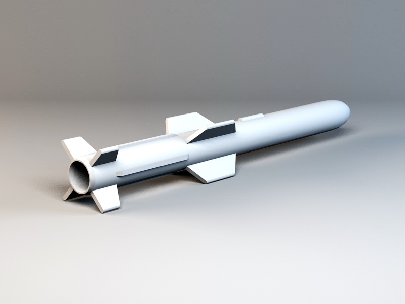 Harpoon Missile 3d rendering