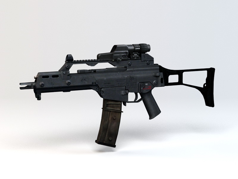 H&K G36C Rifle 3d rendering. 