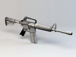 Low Poly M4A1 Carbine 3d model preview