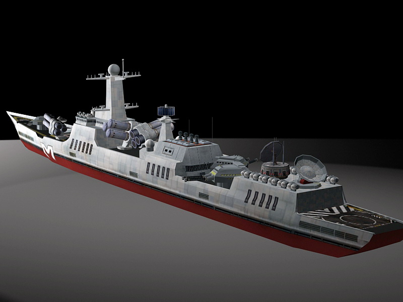 Navy Warship 3d rendering