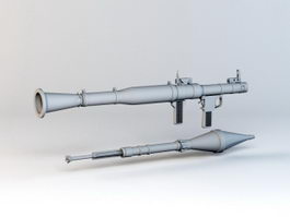 RPG-7 Rocket Launcher 3d model preview