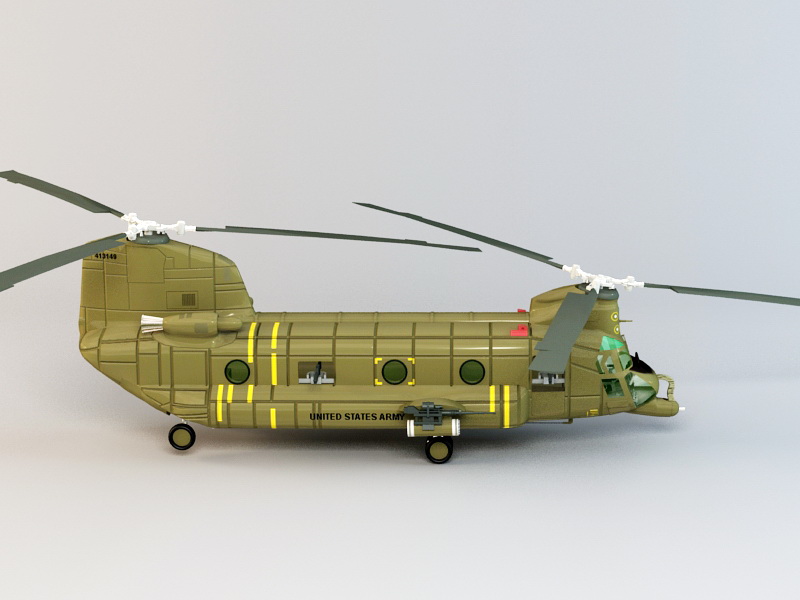 Boeing CH-47 Chinook 3d rendering