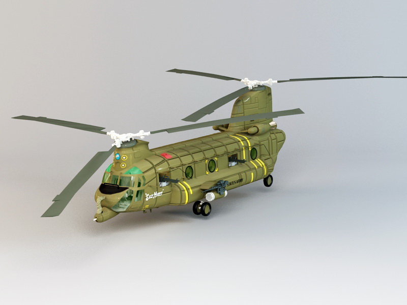 Boeing CH-47 Chinook 3d rendering