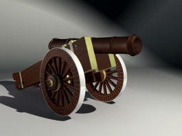 Civil War Cannon 3d model preview