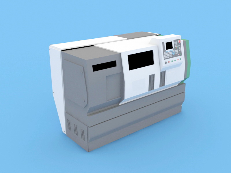 CNC Machine Tool 3d rendering