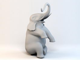 Sitting Elephant Statue 3d preview