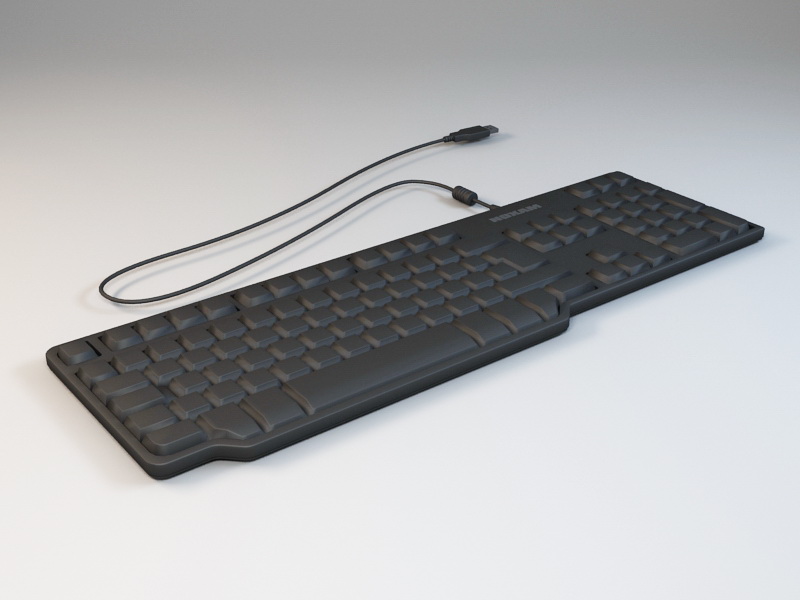 USB Computer Keyboard 3d rendering