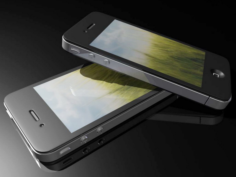 Black iPhone 4S 3d rendering