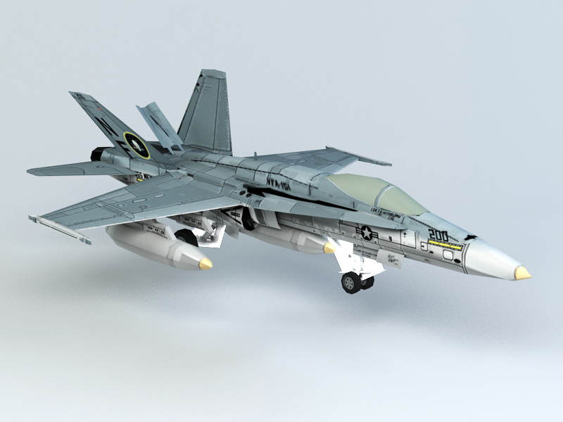 F 18 Fighter 3d rendering