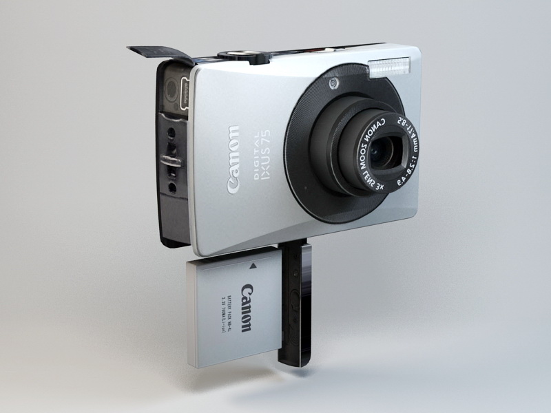 Canon IXUS 75 Camera 3d rendering