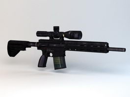 HK417 Battle Rifle 3d model preview