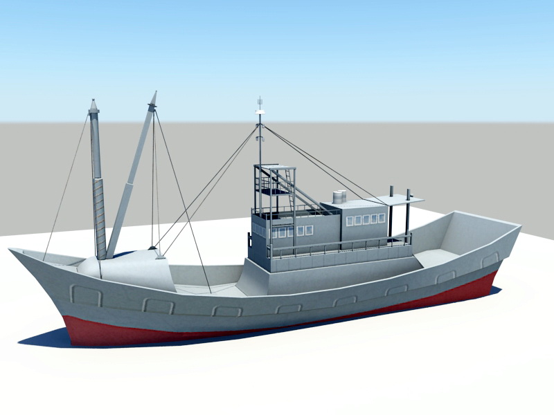 Fishing Ship 3d rendering