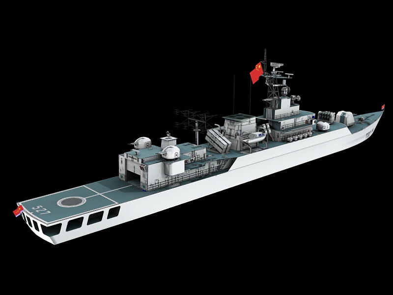 Chinese Navy Jiangwei Frigate 3d rendering