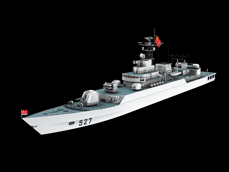 Chinese Navy Jiangwei Frigate 3d rendering