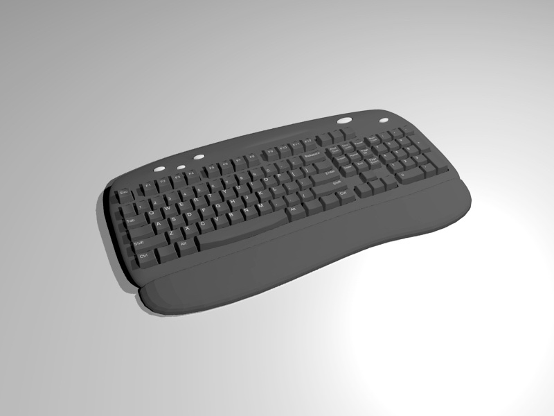 Ergonomic Keyboard 3d rendering