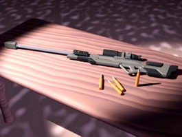 Long Range Rifle 3d model preview